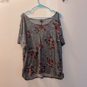 Flowered Top, Plus Size